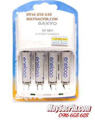 Bộ sạc pin AAA Sanyo NC-MN06U(4AAA750mAh), kèm 4 pin sạc Eneloop AAA750mAh 1.2v_Japan