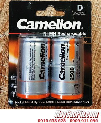 Camelion D2500mAh_Pin sạc đại D 1.2v 2500mAh Camelion NH-D2500BP2 chính hãng _Vỉ 2 viên_Mẫu mới